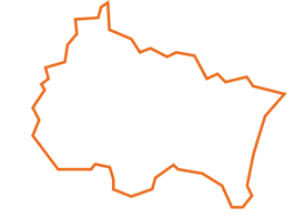 Map tracé orange et blanc de la région Grand Est - Fédération des CSFC